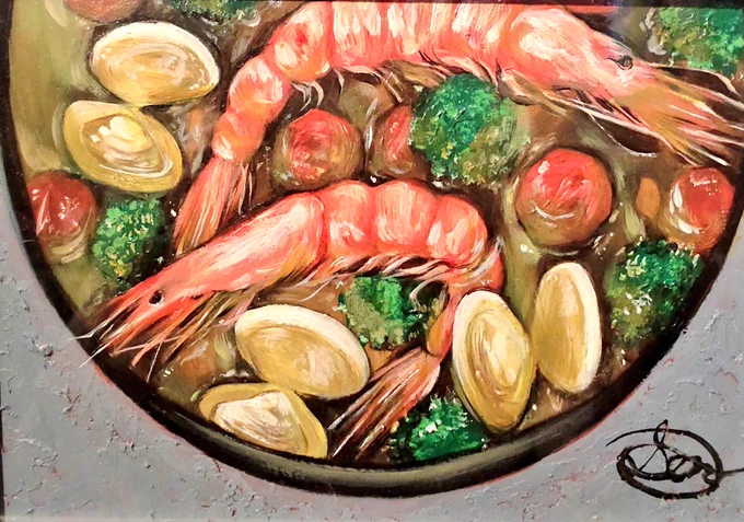 少しダークな雰囲気で生き物を描くことが多いです#油絵 #アナログ絵 