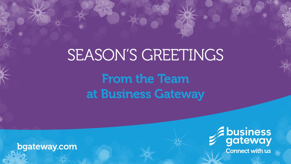 Our National Enquiry Service is closed over the festive period from 2pm 23/12 to 9am 04/01. Our local office hours vary, so please call ahead to check. In the meantime, our website is packed with information & support. Season's Greetings from the team at Business Gateway 🎄 ❄️