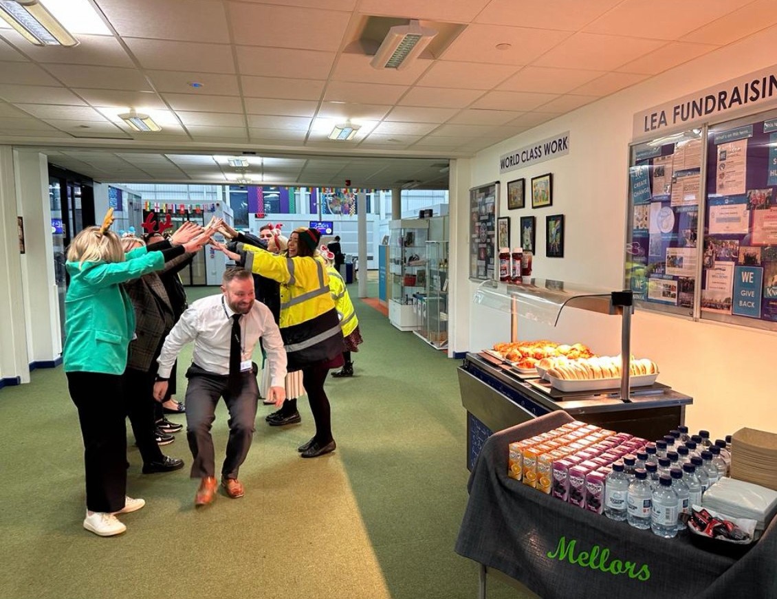 LeedsEastWay's tweet photo. Last Wednesday, we had staff breakfast with a twist as the senior team welcomed colleagues with breakfast, music and some out of sync choreography. 

Thank you to all our colleagues for their hard work this term. #EveryoneExceptional https://t.co/ELFySMfN5y