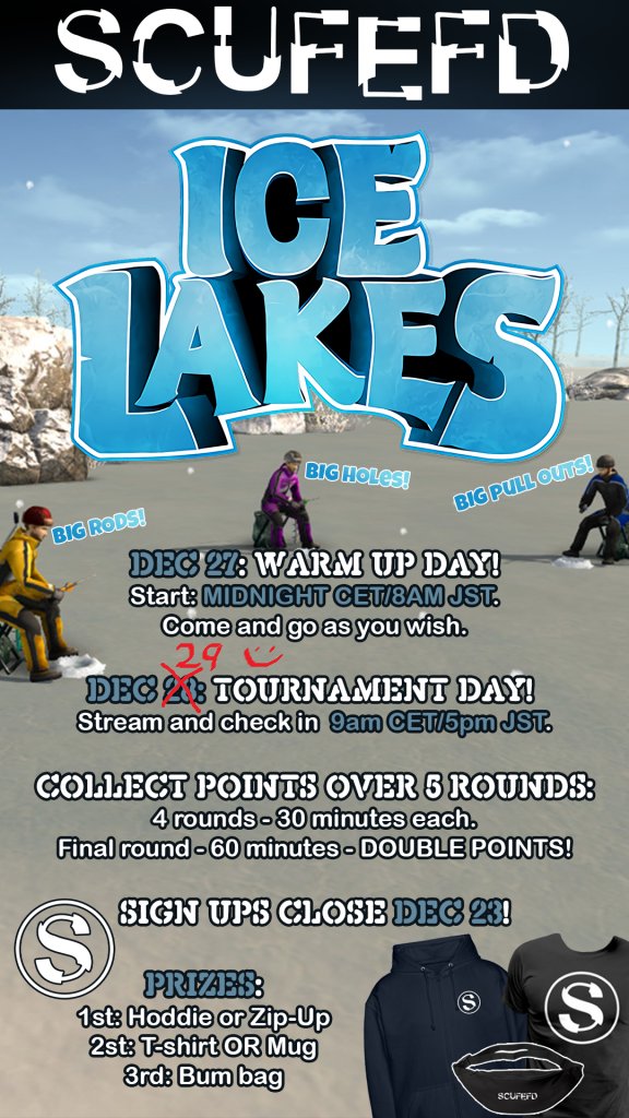Scufefd's tweet image. Change of plans because Mithla decided to fly to Australia. Ice Lakes tournament will be one day later, December 29, same times! Sign up here: scufefd.com/ice-lakes