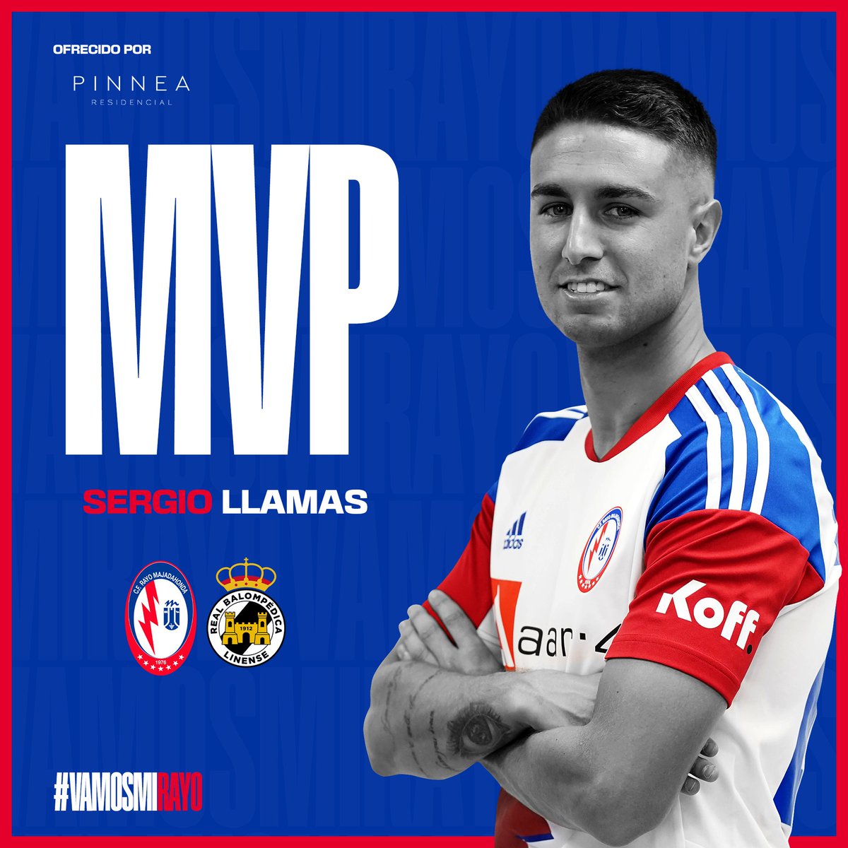 🏆 ¡Este es el MVP del #RayoMajadahondaRBLinense ofrecido por Pinnea Residencial!

⚽️ Su entrada desde el banquillo aportó equilibrio y ayudó a generar ocasiones de peligro, un rendimiento influyente que le otorga a <a href="/S_Llamas/">sergio llamas</a> el MVP de la 17ª jornada.

👏¡Enhorabuena, Sergio!🏅