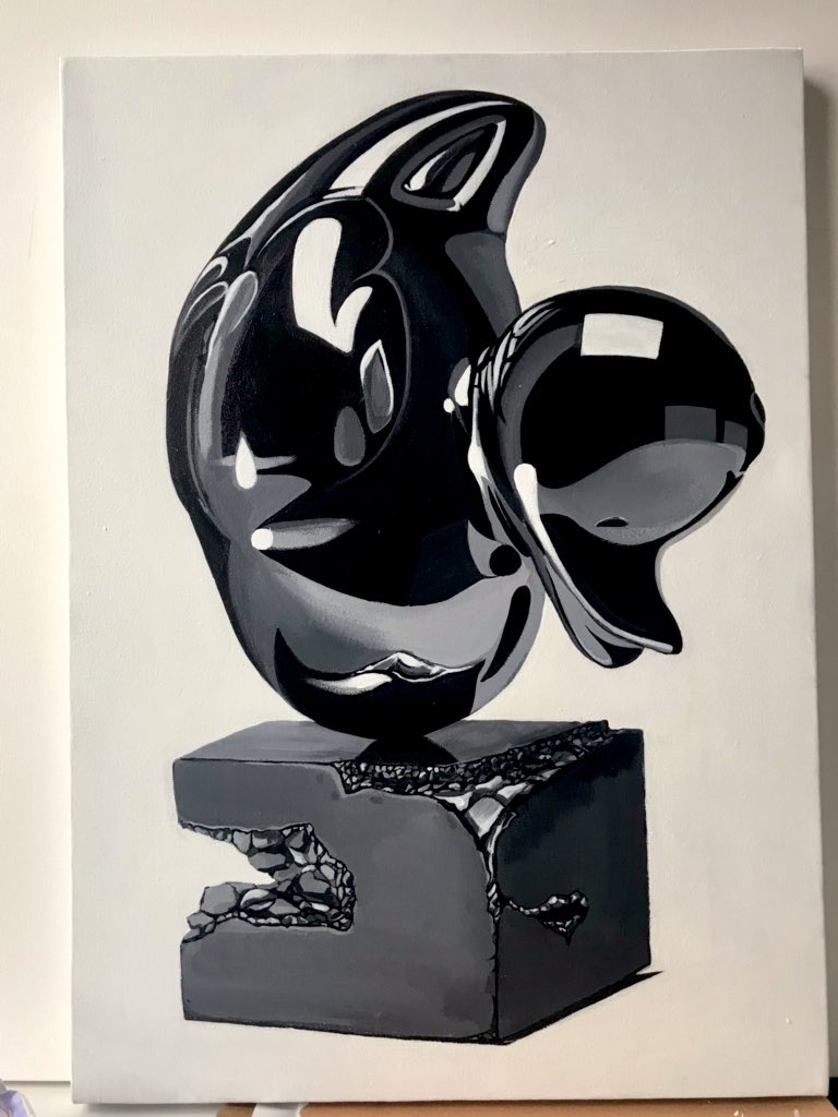#art #Acrylic painting 

新作《Black Duck》
布面丙烯手绘
50✖️80
每天都要开心鸭🖤