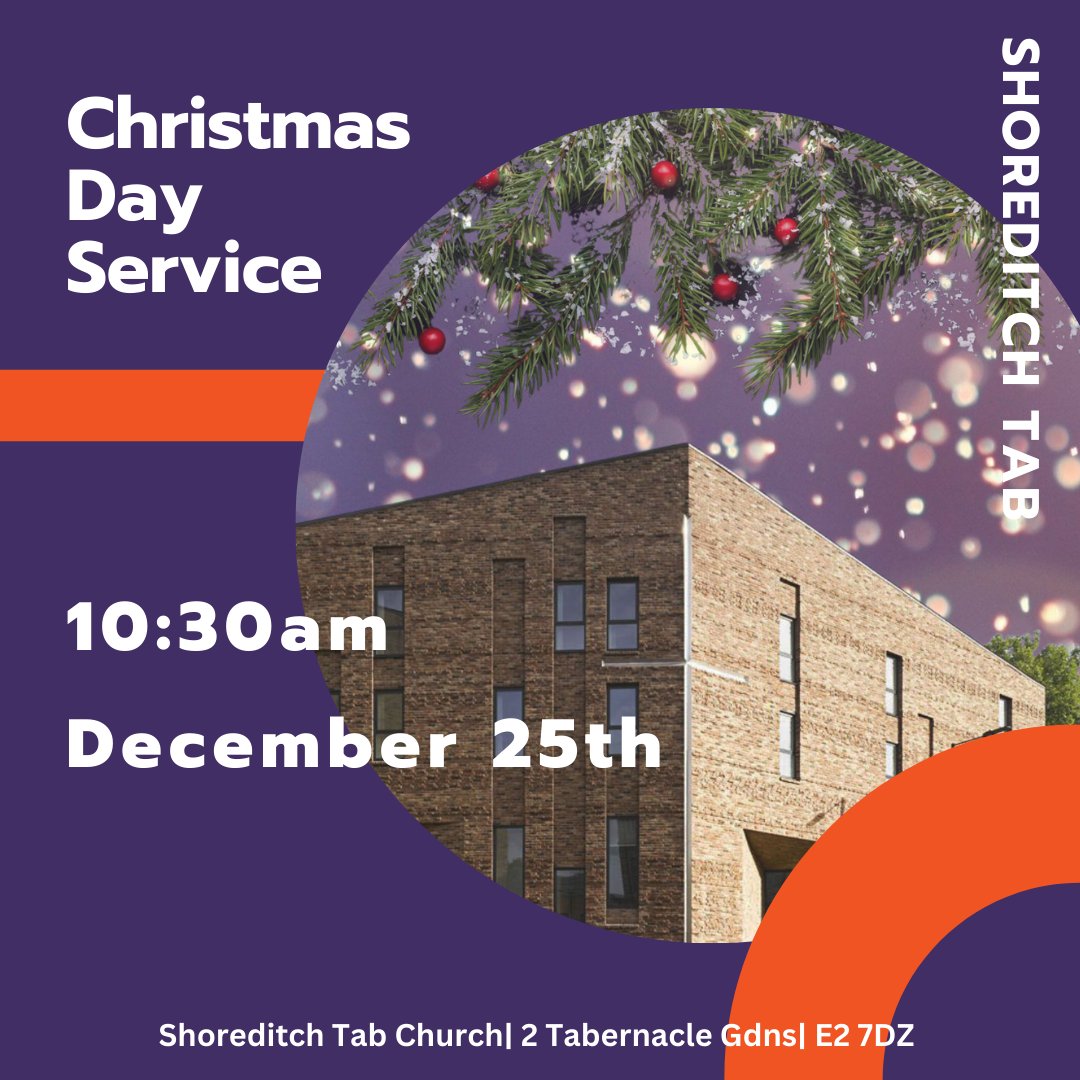Join us at Shoreditch Tab Church this Christmas Day as we celebrate the birth of Jesus, our living hope! All welcome!