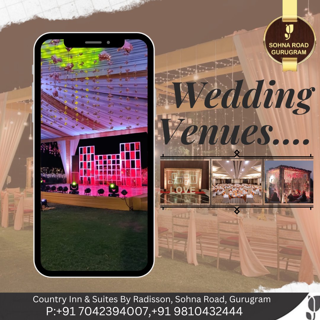 InnSohna's tweet photo. Country Inn &amp; Suites by Radisson, Sohna Road, Gurugram
Wedding Venues....
.
For Booking and Reservations Call us:-+91 7042394007,+91 9810432444
asm@cisgurgaon-sohna.in

#Countryinnandsuites #countryinnandsuitesgurugram #hotelnearsohnatoll #weddingdestination #destinationwedding https://t.co/CCPOj1SrtU