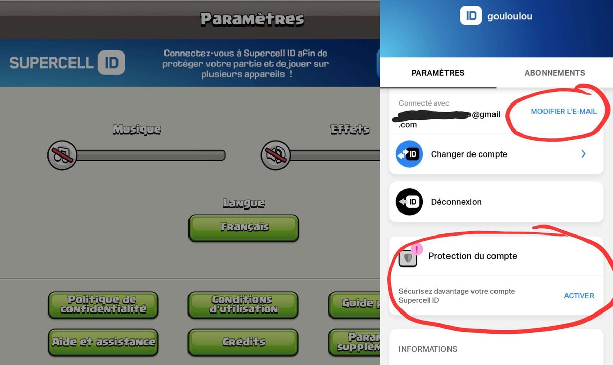 Supercell propose un "Très Haut Niveau de Sécurité" pour ton compte COC !

1- Lier ton compte à un ton numéro de téléphone.

2- Tu peux aussi changer ton adresse mail liée au SC ID

Pense à bien CONSERVER les codes de sécurité 🔐