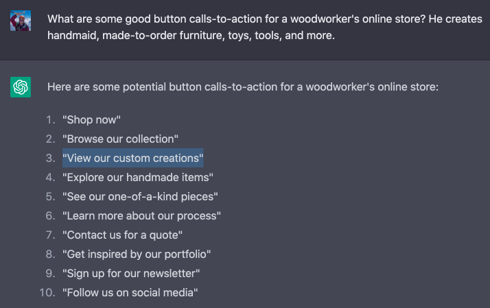 erikdkennedy's tweet photo. A bunch of the text was generated thanks to a brainstorm session with ChatGPT (by @OpenAI).

I mixed-and-matched some of the most compelling words and phrases it came up with 👍

Super powerful brainstorm partner.

https://t.co/xbIoFUPJeK https://t.co/TGRcrf7WwI
