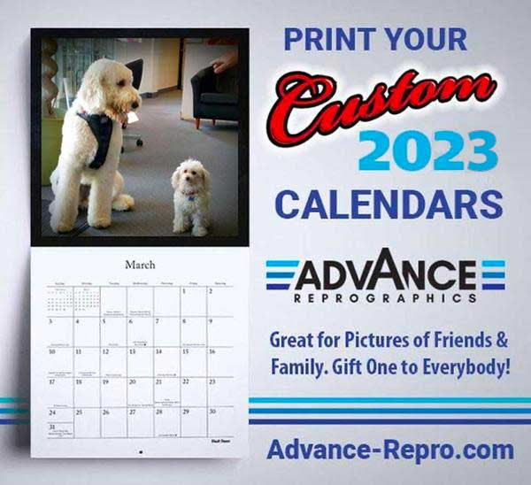 Print Your Custom 2023 Calendars Now!
Great Personal or Business Gifts! Send Us Your Pics and We'll Bring it to Life. Advance-Repro.com • Call us now at 1-619-297-7734

#sandiego #sandiegobusiness #sandiegosmallbusiness #sandiegoca #printingnearme