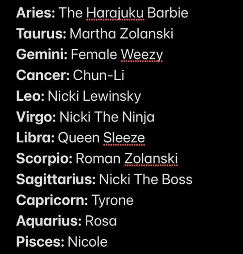 PickleJuice On Twitter Based On Your Zodiac Sign Which Nicki Minaj 