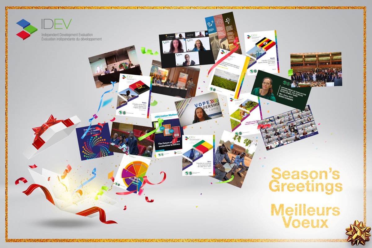 evaluationafdb's tweet photo. 2⃣0⃣2⃣3⃣ #SeasonsGreetings from #IDEV family/ 
#MeilleursVoeux 2023 de la part de la famille IDEV
🎁🎊🎉🎈🎁🎊🎉🎈
Thank you for supporting us throughout 2022!
Merci de nous avoir soutenu tout au long de l'année 2022! https://t.co/WKVCCZvrAj