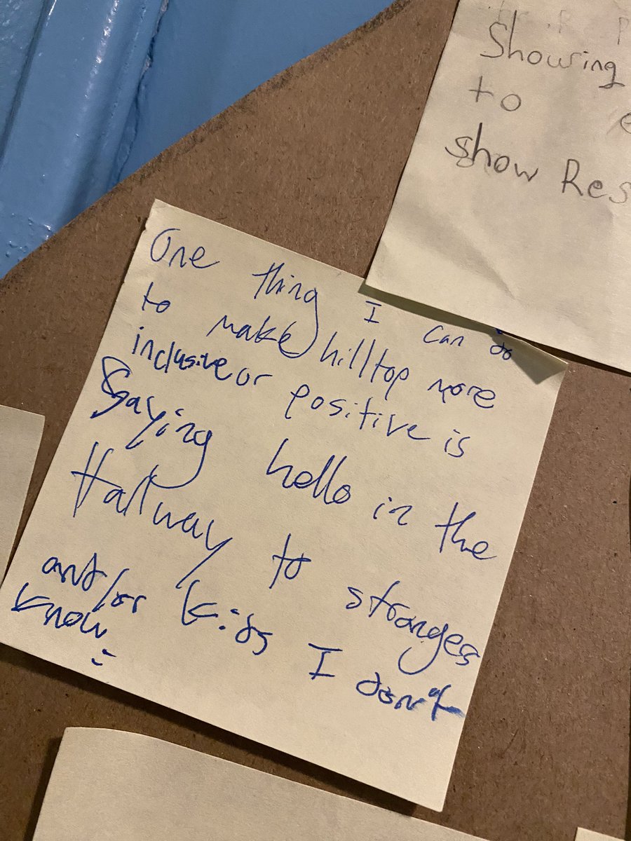 taijacyc's tweet photo. After completing a workshop on positive school culture, the students at Hilltop Middle School wrote out what they would do to help their school become an even more positive place. Amazing work Hilltop ! @gagliardi_tdsb @TDSB_CYS @kwamelennon https://t.co/bQNKGDUdpX