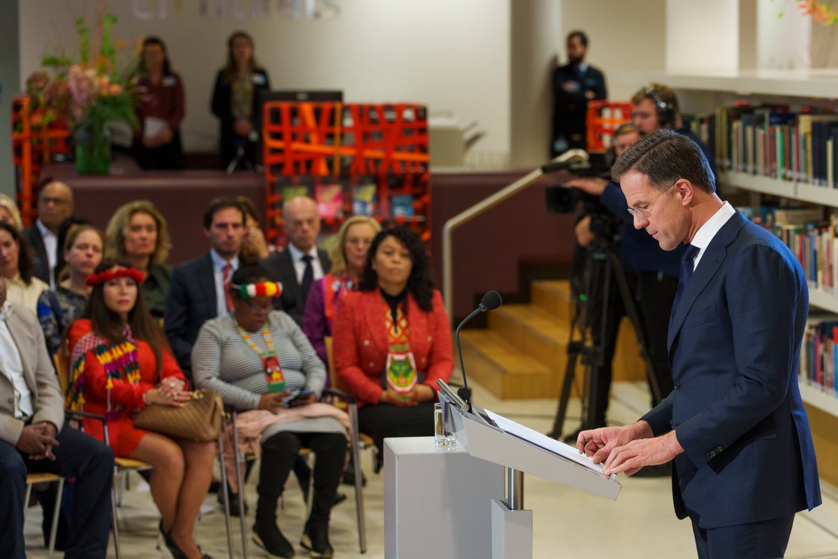 Today, <a href="/MinPres/">Dick Schoof</a> Rutte apologised for the past actions of the Dutch State: to enslaved people in the past, everywhere in the world, who suffered as a consequence of those actions, as well as to their daughters and sons, and to all their descendants, up to the present day. 1/4
