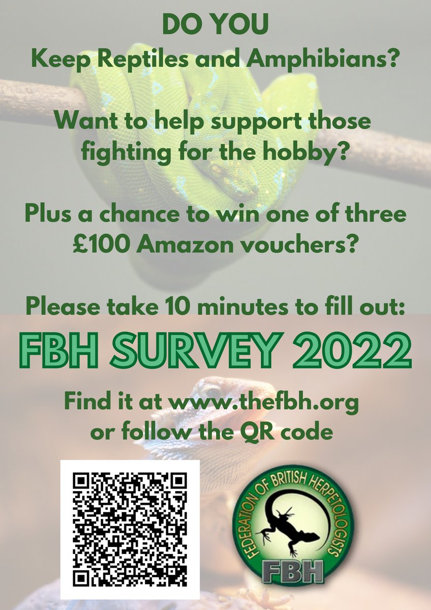 Malayopython_89's tweet photo. Do you have pet reptiles or amphibians? Know someone who does?

Then PLEASE fill out (or get them to fill out) this short survey for the @The_FBH_org 

https://t.co/7T03lMplpW

[Stay tuned for links to last year's results and why this is important] #herpetoculture https://t.co/YM36ZPe7VH