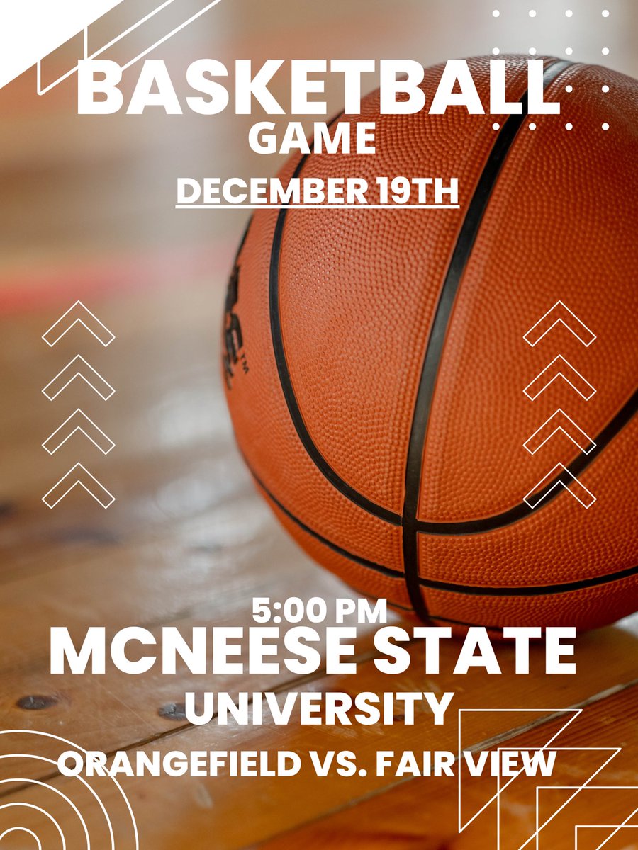 Game day 🚨: VS Fairview, LA
Location: McNesse State University 
Time : 5:00 P.M.