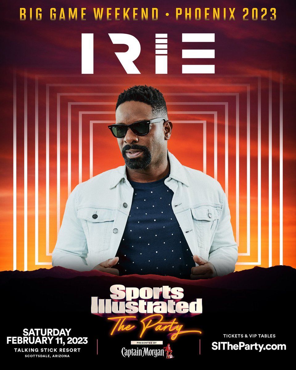 IRIE's tweet image. Phoenix! Catch me at @si_experiences The Party for Big Game Weekend 2023. Gonna be a crazy one! Tickets on sale Wed 12/21, sign up for presale at sitheparty.com 🔥🏆🏈