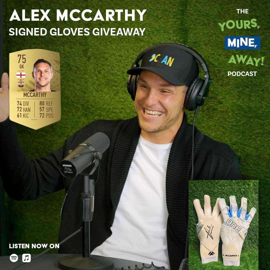 🚨 Giveaway 🚨 We are giving away a signed pair of @Alex_Macca23 signed @TheOneGloveCo goalkeeper gloves features in the podcast. HOW TO ENTER 1️⃣Like this post. 2️⃣Follow @yoursmineaway 3️⃣Tag 3 Friends.