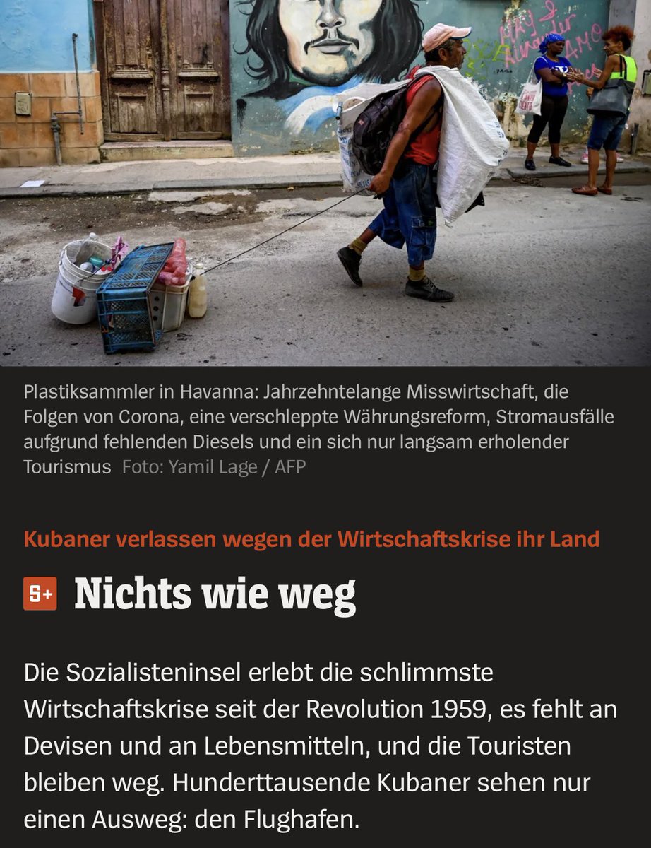 CWRoehl's tweet image. Venceremos ✊🏻
Dieses #Sozialismus-Ding auf Kuba läuft weiterhin fluchterregend super…
Wir können also darauf verzichten, das auch hier abermals auszutesten!

(S+) spiegel.de/ausland/kuba-d…
#Nixwieweg 🇨🇺