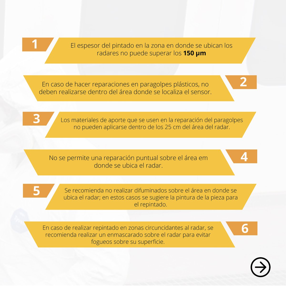 CesviColombia's tweet photo. Compartimos con ustedes algunas recomendaciones a tener en cuenta en el repintado de piezas plásticas en los lugares en donde se ubican los sensores de los sistemas de apoyo a la conducción ADAS.
Conozca más en: https://t.co/4vCOVWznOH
#CESVICol #Pintura #ADAS #Repintado https://t.co/hKpsLZWVKR