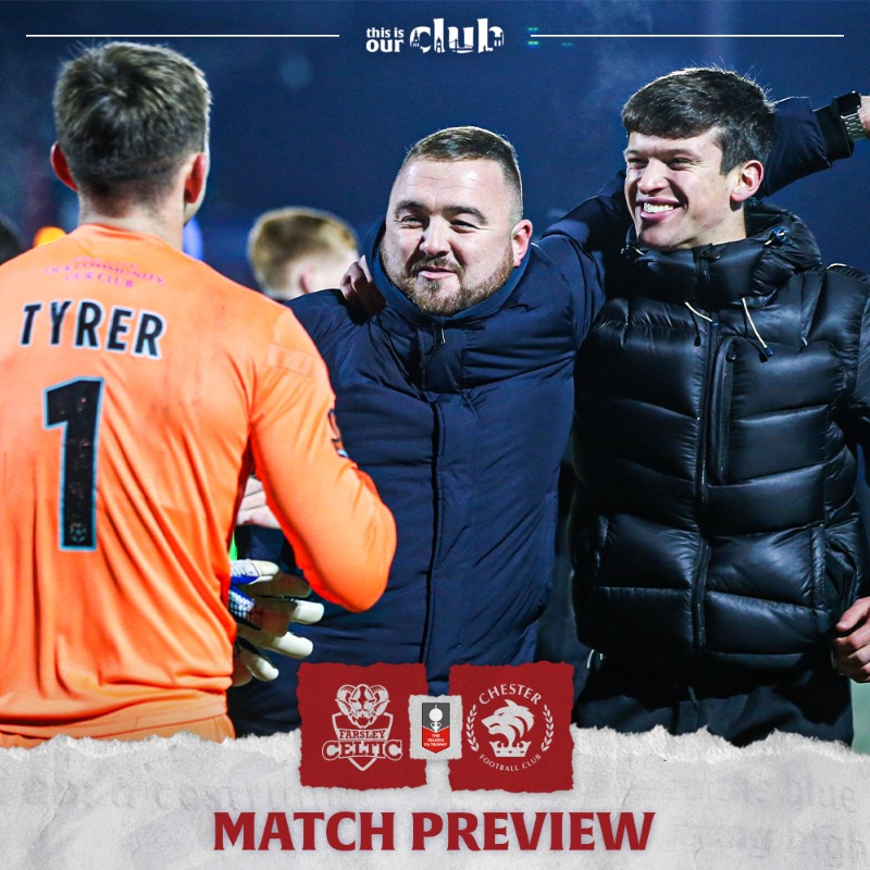 ChesterFC's tweet photo. �� Read our match preview ahead of tomorrow's #FATrophy trip to @FarsleyCelticFC. 👇

#OurClub 🟡⚫️ #FARCFC