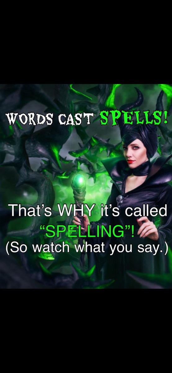 😎”Words cast SPELLS upon you.”  “That’s why it’s called SPELLING.”  (So watch what you say.  You are more powerful than you know.)
#YouArePowerful #YouCanDoAnything #WordsMatter #ThoughtsMatter #YouCreateYourReality #YouCanHealYourself #LawOfAttraction