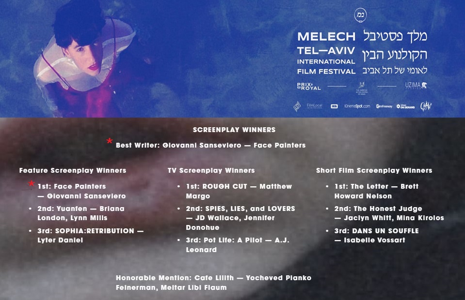 FPscript's tweet image. @FPscript makes Best Feature Writer/Best Feature Screenplay: #5 MELECH Tel-Aviv Intl. #FilmFestival. tinyurl.com/y2ndskxn

@Bell5Valentina
#BobbyCannavale
@MarkRuffalo
@ShiriAppleby
#StanleyTucci
@TeamPiazza
@theofficialword
@allardcantor
@EpicenterMgmt
@NealStProds
#SamMendes