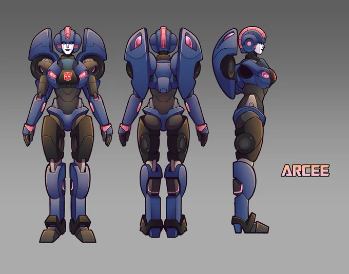 Finally finished the update to my Arcee design + alt colors. Will add the alt mode and maybe some expressions when I feel like it. #Transformers 