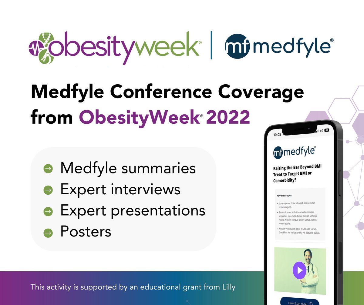 InfomedicaEdu's tweet photo. Missed out on the latest developments at ObesityWeek® 2022? No problem! Medfyle Conference Coverage brings you all the highlights, including clinical summaries and interviews with top obesity specialists. Try it now: https://t.co/ltJTHyW6Tw #OW2022 #Medfyle #ObesityMedicine #OW22 https://t.co/SYys6sMYM1