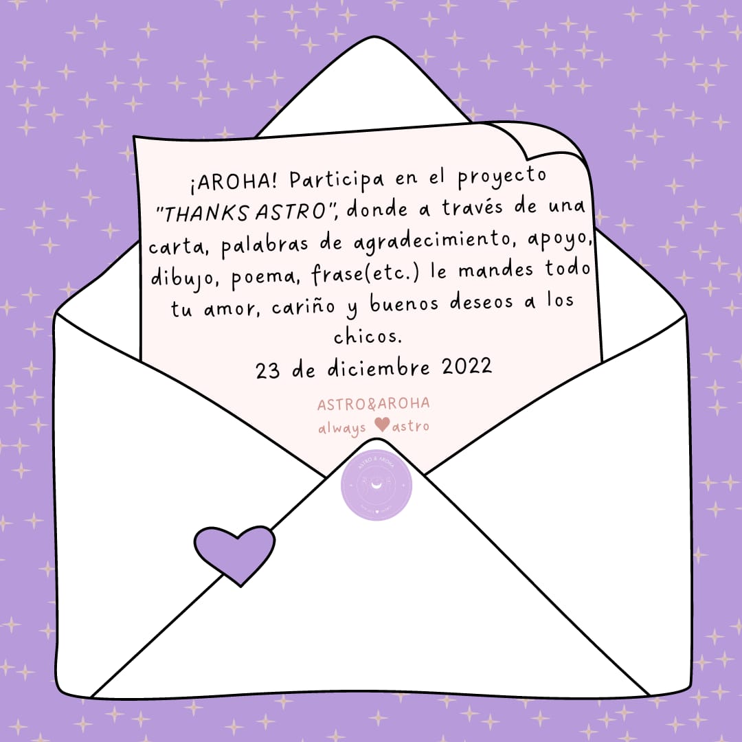 Yoland00063500's tweet photo. 🚨¡Faltan 4 días para el proyecto!🚨
🥂💖FELICIDADES GANASTE UNA... 🥂💖
.
.
.
.
.
✨💜INVITACIÓN AL PROYECTO #THANKSASTRO 💜✨
📌23 diciembre 2022
#MJ #JINJIN #CHAEUNWOO #MOONBIN #ROCKY #SANHA https://t.co/a67tLSlkWm