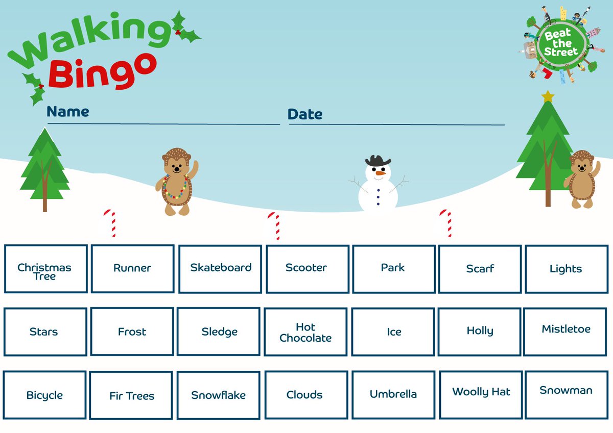 Head outside and give our Festive Walking Bingo a go! How many things can you spot?