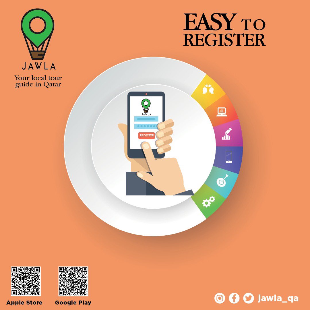 jawla_qa's tweet photo. Our application is 
Easy to register

يتيح لك تطبيقنا خيار سهولة التسجيل 

#قطر #الدوحة #كاس_العالم #فيفا20 
#مونديال_قطر_2022 #مونديال_العرب #qatar #qatar2022 #fifaworldcup2022 #fifaworldcup #fifa #tour #touris #tourism #سياحة #السياحة https://t.co/TygtBeT4gs