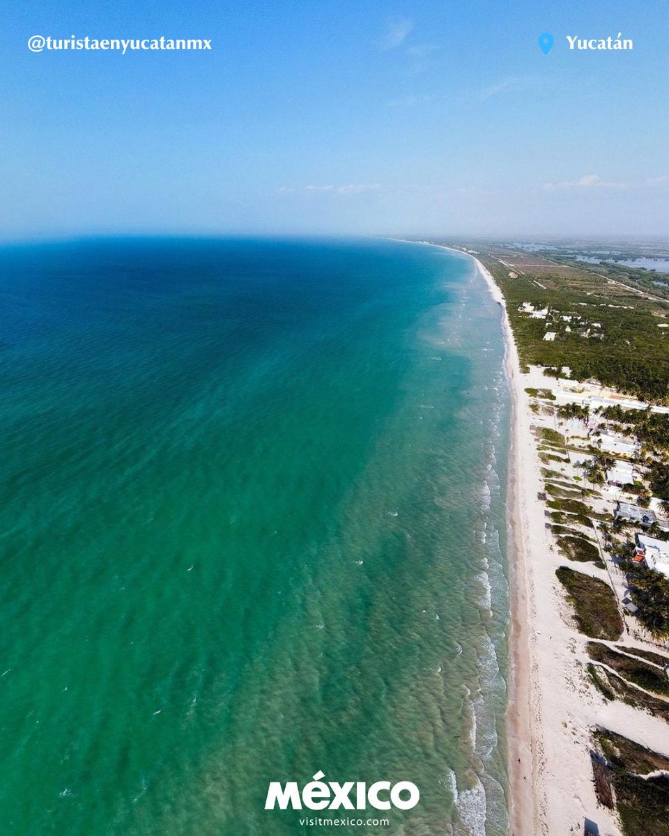 VisitMex's tweet photo. Los azules más hermosos te están esperando en un paraíso, llamado Sisal 🐠 ¡Verdadera magia playera ✨! 

📸 @turistaenyucatanmx

#VisitMéxico #Yucatán https://t.co/mwoI1R9YVs