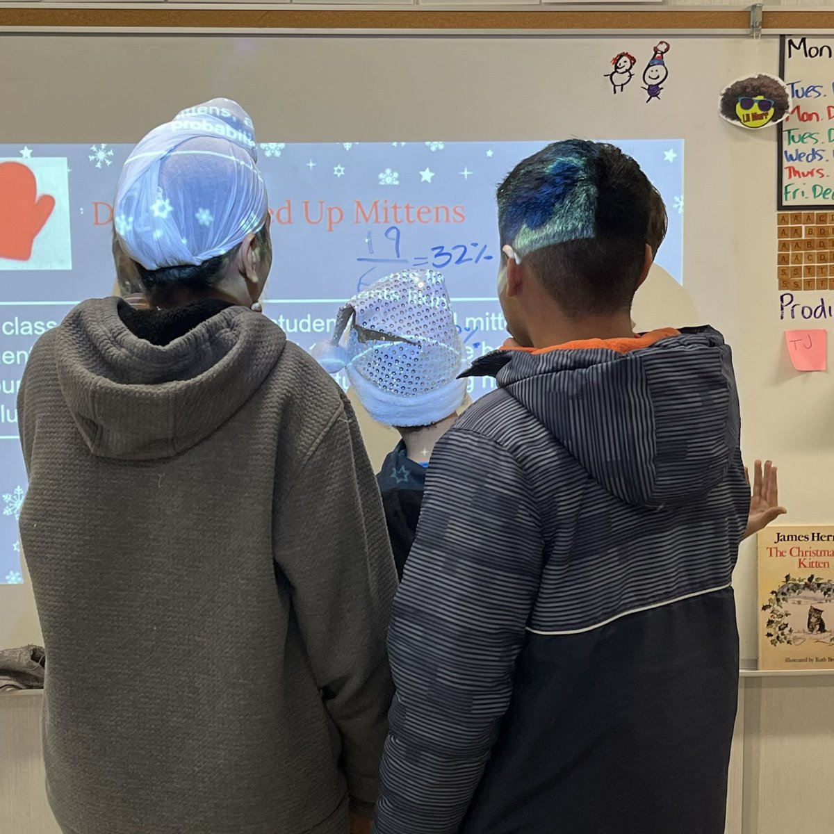 Some members of our class working hard (sort of) at Day 10’s Mixed up Mittens! <a href="/tvdsbmathk8/">tvdsbmath</a>
