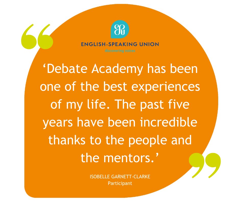 theESU's tweet image. Debate Academy 2023 registration is now open! This friendly, immersive summer school for 14 to 18 year olds offers top-quality coaching in oracy skills and debate to all ability levels. Find out more here esu.org/programmes/deb…