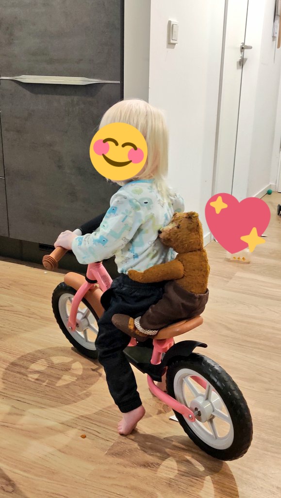 Anasazi1984's tweet photo. Der alte Brummteddy meiner Mutter aus den 60ern wird von meinen Mädels innig geliebt. Er hat in seinem hohen Alter viel mitzumachen. Gestern ging es auf dem Rad durch die Wohnung. 😁🥰 https://t.co/Jr3DF0hoUI