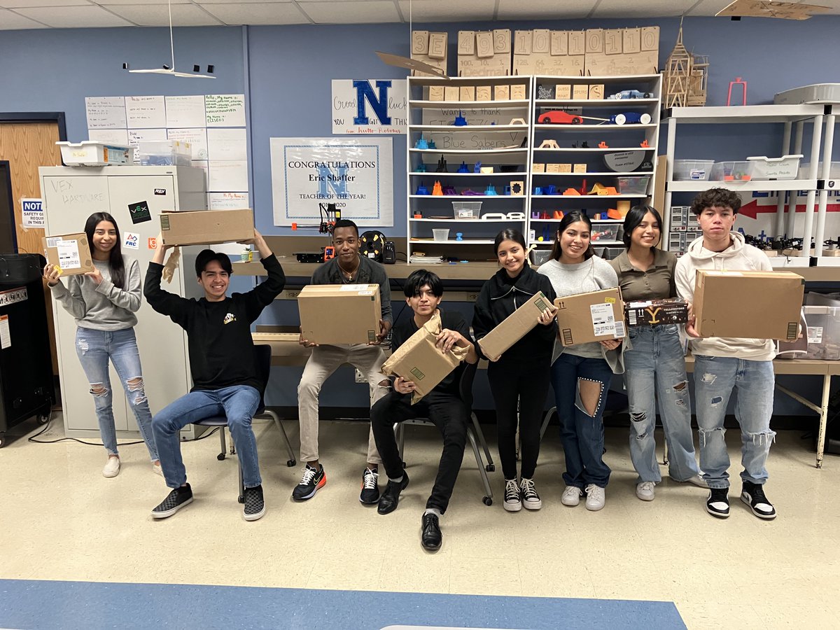 TheMrShaffer's tweet photo. Thank you to everyone who sent in 3D printer filament! So far we have received 18 colorful rolls and my students are so excited to use them! @NortheastECHS https://t.co/Gyof8WdzBW