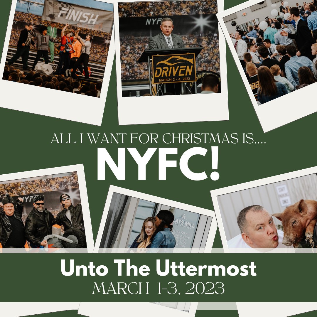 All I want for Christmas is NYFC!!! It's almost here, just a few months away until the conference! Can't wait to see you there!
thenyfc.org/#REGISTER
#NYFC
#Uttermost
#MerryChristmas