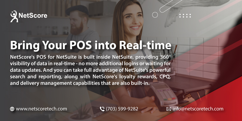 NetScoreTech's tweet image. NetScore&apos;s #POS for #NetSuite is built inside NetSuite, providing 360° visibility of data in real-time—no more additional logins or waiting for data updates
Check out the brochure for more information: bit.ly/3WxI0hf

#posintegrations #retailpos #netsuitepos