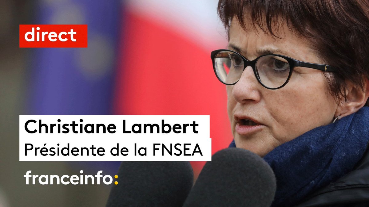 FNSEA's tweet photo. 🎙️🔴 @ChLambert_FNSEA sera l'invitée de la matinale de @franceinfo demain à 8h30.
Elle reviendra sur une année marquée par des crises mais aussi des avancées structurantes pour l'avenir de l'#agriculture française. https://t.co/94Z7kR1beV