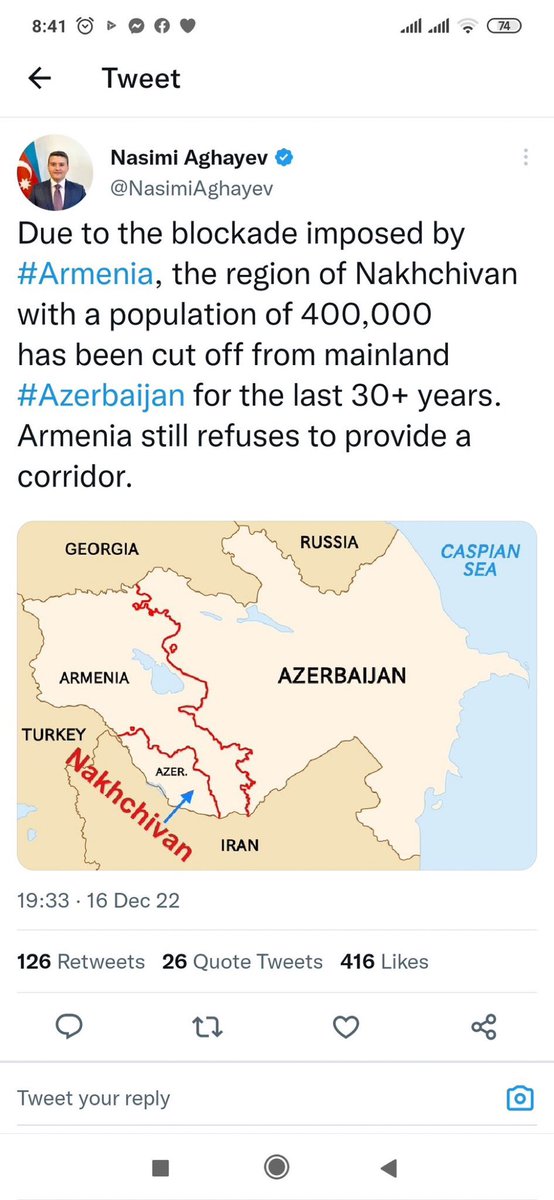 GATlsFr's tweet photo. @ArtsakhOmbuds Stop to blocked Naxicevan !!! Time to recognize Zengezur !!! https://t.co/PWRtDuPlkq