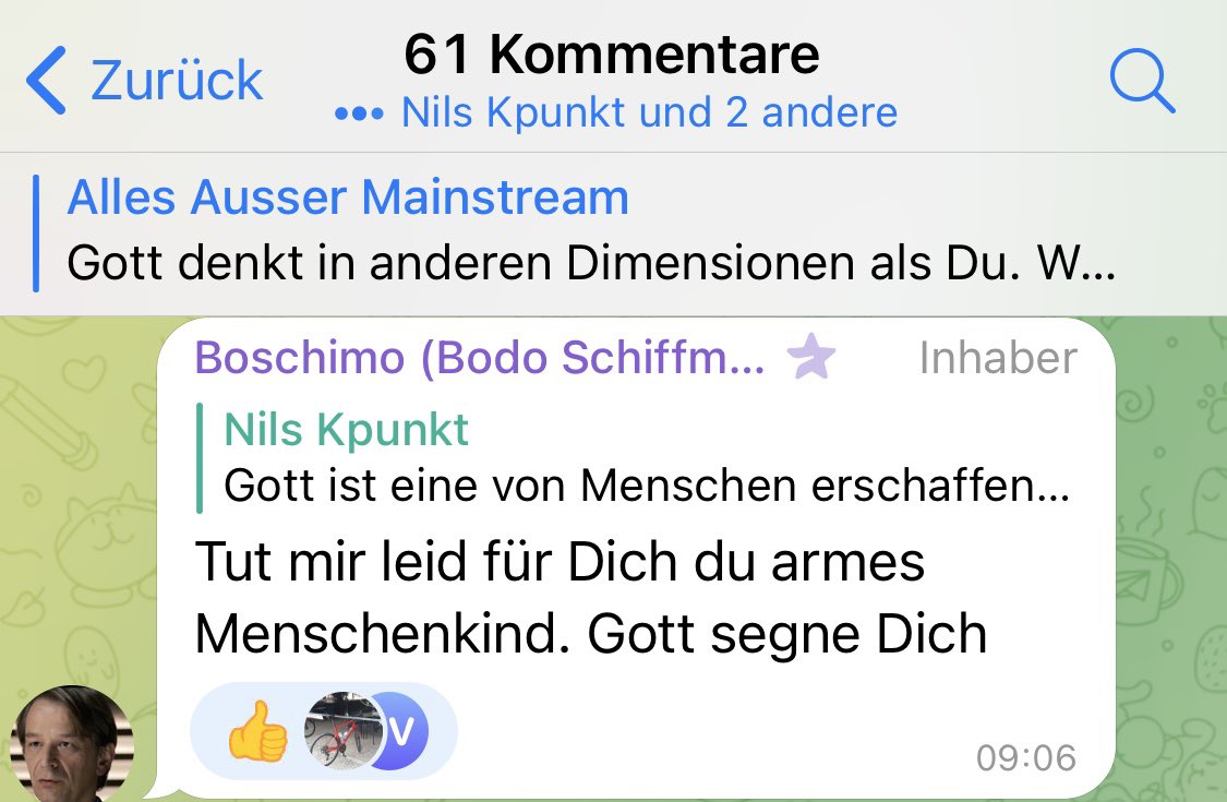_welpenmetzger's tweet photo. Heute wieder Beichte bei und Absolution durch den Engel des Lichts #Schiffmann, der laut eigener Aussage von Gott höchstpersönlich Mails bekommt.
Halleluja, gepriesen sei #boschimo, der Menschenkindern in seiner fast göttlichen Weisheit mit Lug und Betrug zur Seite steht.
🤪🥳😂 https://t.co/7F2liYTsXo