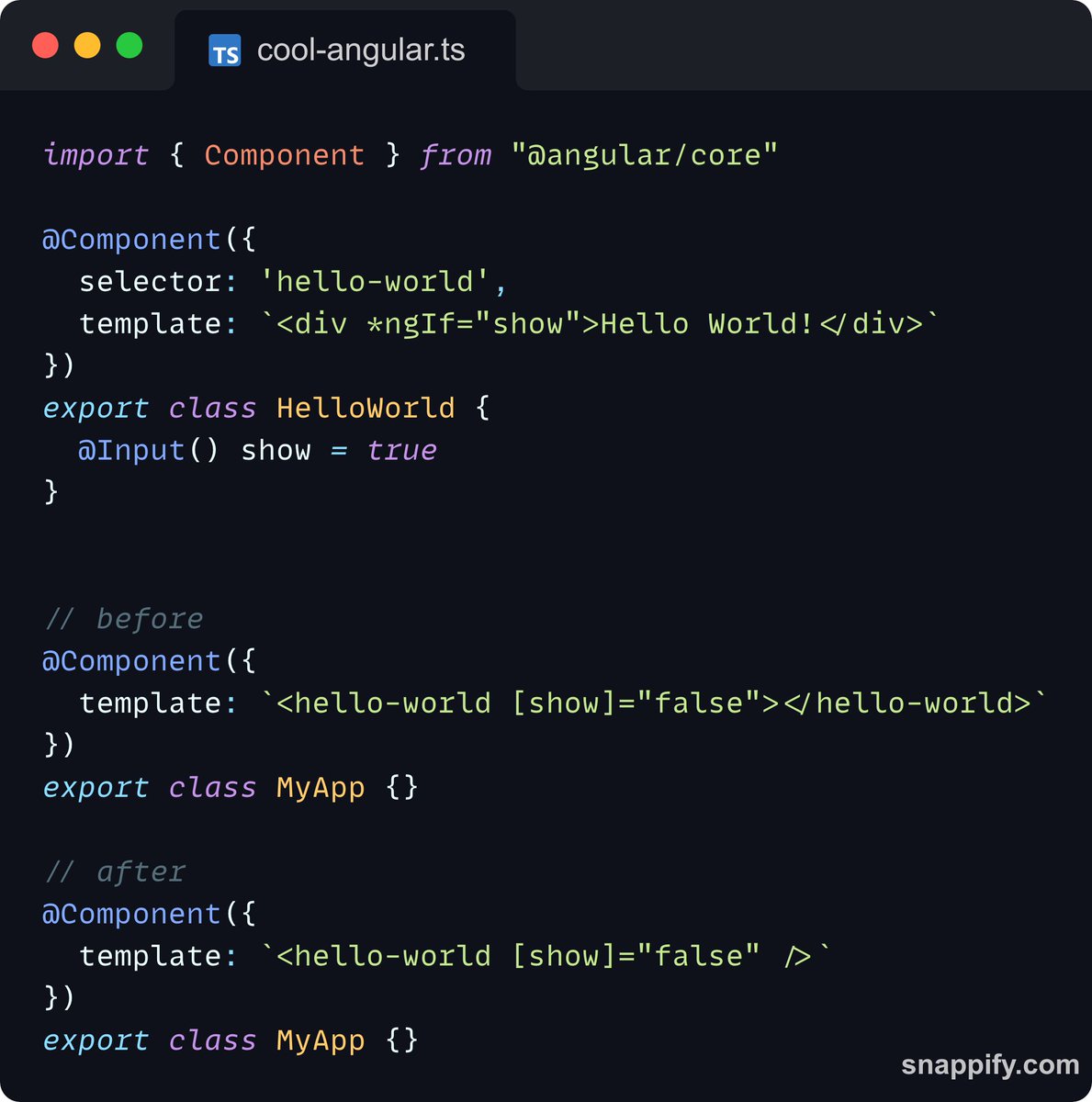 You know what's coming? 🥳🥳🥳😍😍😍

Finally @Angular will bring self closing tags 🥳🥳🥳🥳

github.com/angular/angula…

#angular