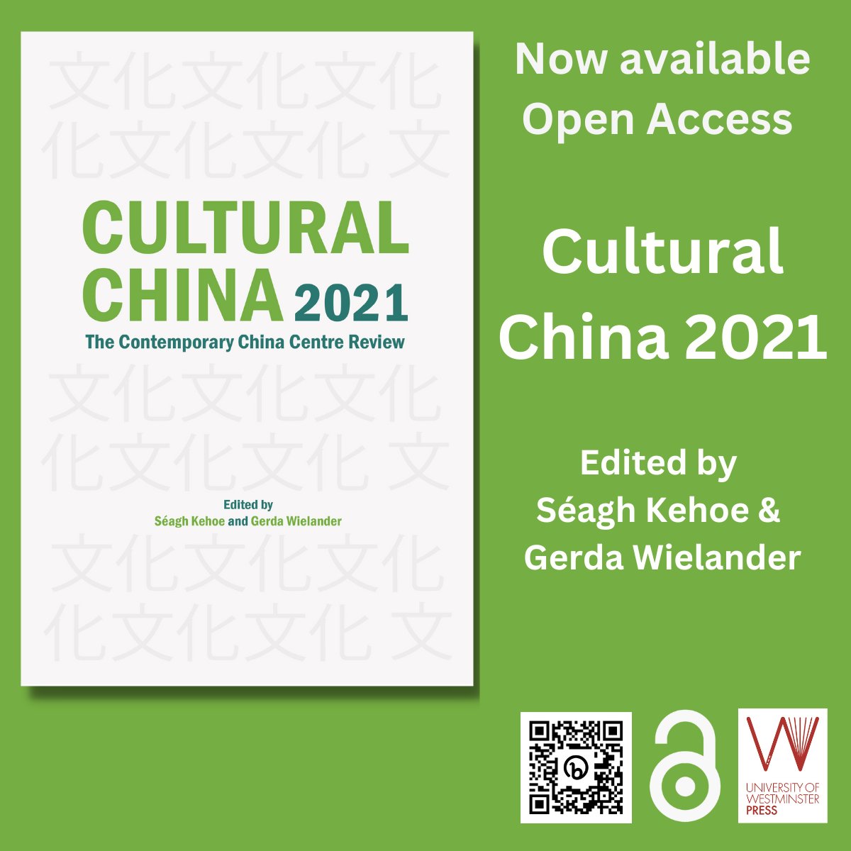 The second volume of Cultural China is out!

Edited by @seaghkehoe and <a href="/GerdaWielander/">Gerda Wielander</a> 

This year's volume covers health, environment, food, children &amp; parenting, film &amp; TV and more!

#OpenAcess

uwestminsterpress.co.uk/site/books/e/1…