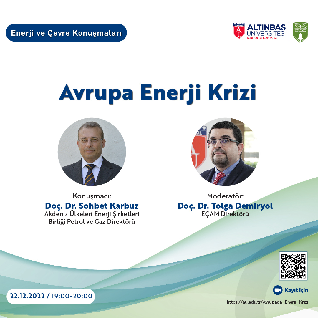 EÇAM'ın bu haftaki etkinliğinde <a href="/sohbetkarbuz/">Sohbet Karbuz</a> ile Avrupa enerji krizini konuşuyoruz.

🗓️22 Aralık Perşembe
⏰19:00

Zoom'dan kayıt için: us06web.zoom.us/meeting/regist…

<a href="/TolgaDemiryol/">Tolga Demiryol</a> <a href="/altinbas_iisbf/">Altınbaş İİSBF</a> <a href="/AltinbasUniv/">Altınbaş Üniversitesi</a>