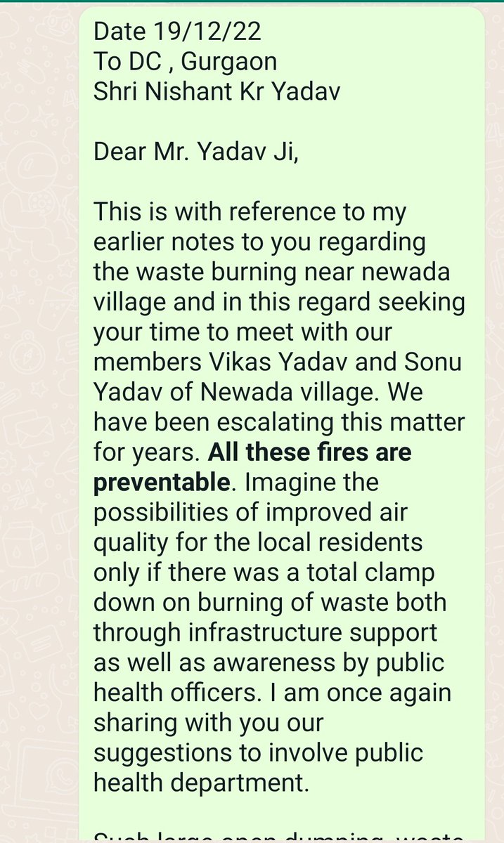 SethiRuchikaT's tweet photo. @TOIGurgaon @cleanAirBharat @DC_Gurugram
@MCManesar
@MunCorpGurugram

Please prioritise public health,involve public health department to educate people on health impact due to waste 🔥. Integrate informal waste workers-implement mandated SWM provisions under article #15forULB's
#localsourcesofairpollution https://t.co/JgilZ89yES