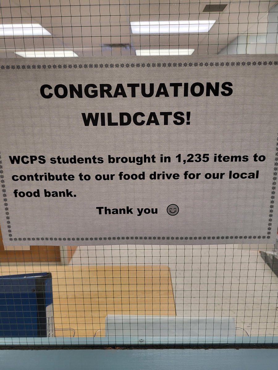 Congratulations, WCPS! This amazing community comes together all year but especially for our local food bank! <a href="/SeanEaleyEDU/">Sean Ealey</a>