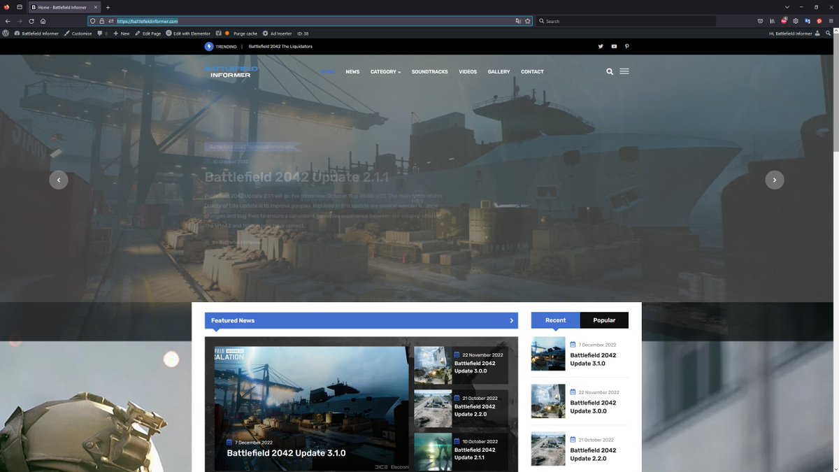 BF_INFORMER's tweet photo. Learn something new about #Battlefield every time you load our page! From #BF1942 all the way up to #BF2042 Our new design is now live, still needs work but check it out, for best results view on a screen / monitor! https://t.co/c7aO3z0LNv Let us know what you think? @EA_DICE https://t.co/r0tKnRjzyU