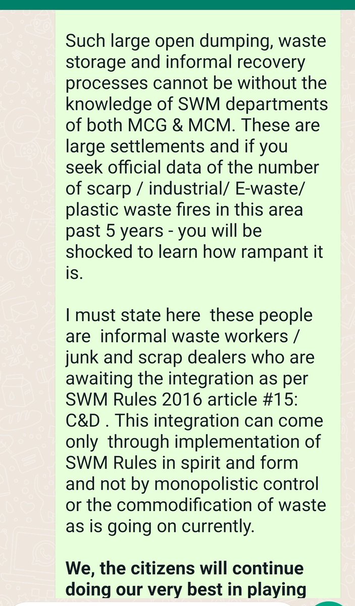 SethiRuchikaT's tweet photo. @TOIGurgaon @cleanAirBharat @DC_Gurugram
@MCManesar
@MunCorpGurugram

Please prioritise public health,involve public health department to educate people on health impact due to waste 🔥. Integrate informal waste workers-implement mandated SWM provisions under article #15forULB's
#localsourcesofairpollution https://t.co/JgilZ89yES