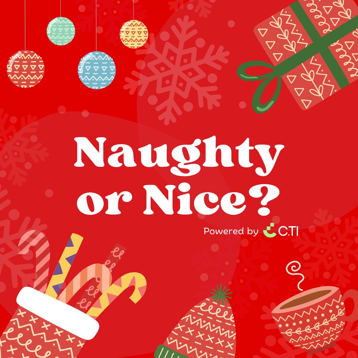 C.T is giving Santa an early Xmas present - a secure and efficient Naughty &amp; Nice List powered by our C.TI platform! If you have any co-workers/friends who belong on Santa’s list, fill the form -&gt; form.jotform.com/223476460585362 and Santa will send them their very own naughty/nice cred!