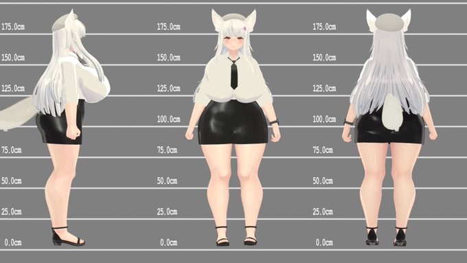 RGB色だと見難いので背景をグレーに+顔のアップや表情のちょっとした差分を追加で(Skeb資料用) 