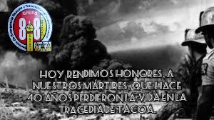 19 de Diciembre de 1982: En el tanque Nro. 8, se produce una explosión. Solo uno de los obreros sobrevive. Se genera un incendio y se activan de inmediato las alarmas.  «Planta Termoeléctrica Ricardo Zuloaga», ubicada en Tacoa,
<a href="/pcivil_carabobo/">Protección Civil Carabobo</a> 
<a href="/PCivil_Ve/">Protección Civil</a> 
<a href="/FEVESAR_Cabbo/">Fevesar Carabobo</a>