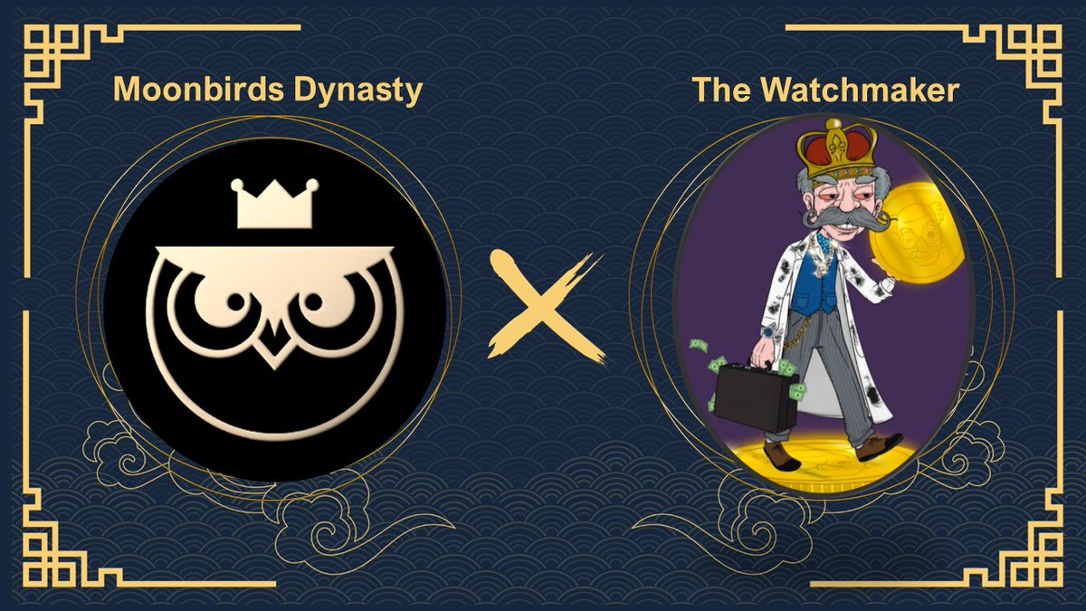 MBD x The Watchmaker

3x 
<a href="/TWMnfts/">The Watchmaker</a>
 FREE MINT GIVEAWAY!

To enter:
🔴Follow 
<a href="/moonbirdsdyn/">Moonbirds Dynasty 月鳥王朝</a> 
, 
<a href="/TWMnfts/">The Watchmaker</a>
 &amp; 
<a href="/mcfly1205/">Fei Mcfly(🐉 $MON) (❤️ $Well) (L3, ❄️)| $SVGA</a> 
 
🔴RT + Like

⏰12 Hours!